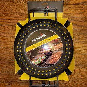 New CHAR-BROIL 3-piece Non-Stick BBQ Topper Set-Distributes Heat Evenly